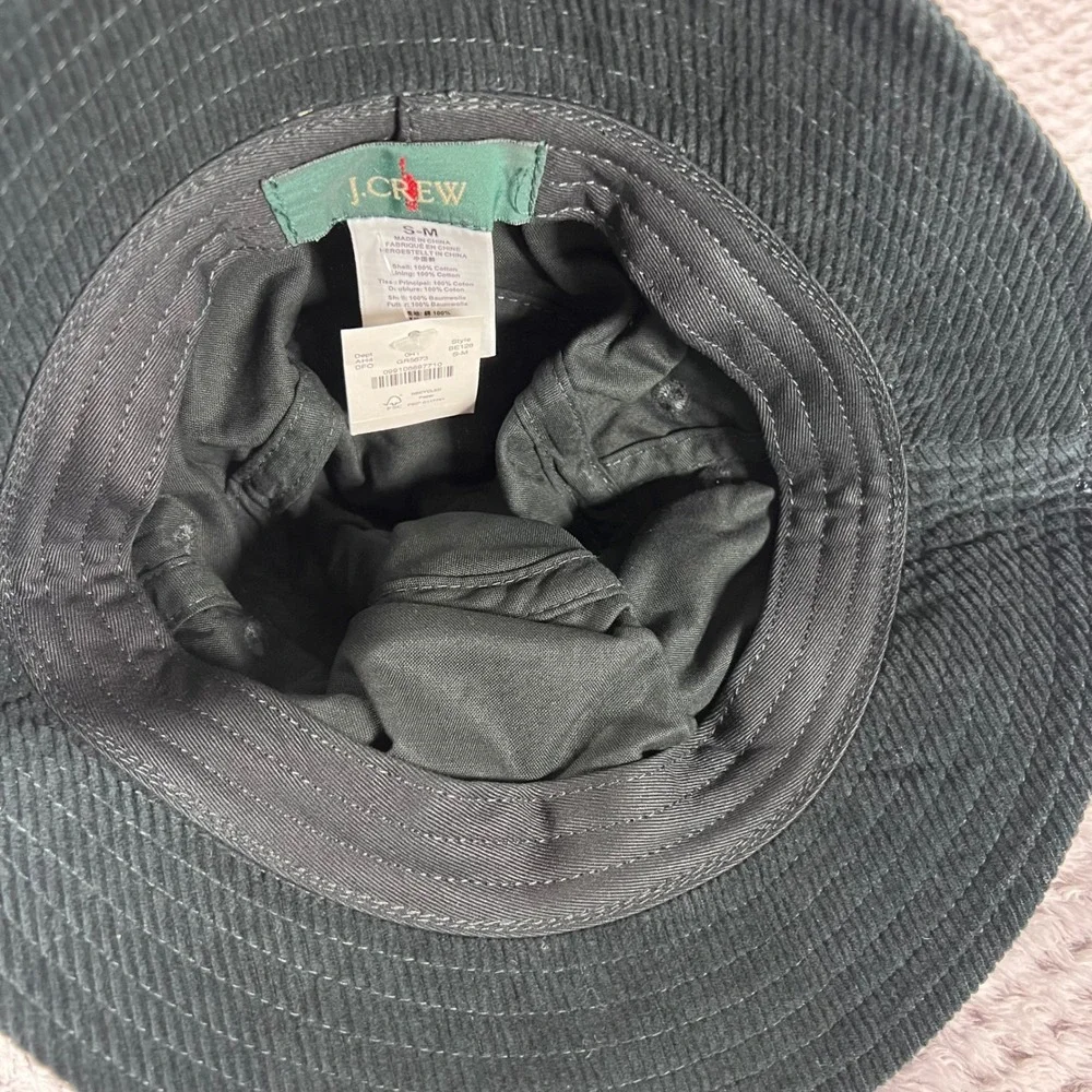 J Crew Unisex Casual Corduroy Bucket Hat Dark Green Size S/M BE128 NWT‎